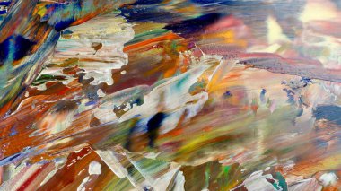 Renkli soyut arka plan duvar kağıdı. Modern motif görsel sanat. Yağlı boya karışımı. Moda el boyama bezi. Duvar dekorasyonu ve duvar resimleri fikri. Doku. Sanat nesnesi