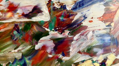 Renkli soyut arka plan duvar kağıdı. Modern motif görsel sanat. Yağlı boya karışımı. Moda el boyama bezi. Duvar dekorasyonu ve duvar resimleri fikri. Doku. Sanat nesnesi