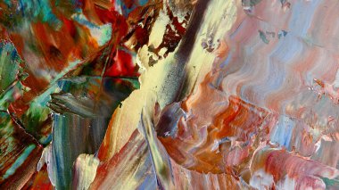 Renkli soyut arka plan duvar kağıdı. Modern motif görsel sanat. Yağlı boya karışımı. Moda el boyama bezi. Duvar dekorasyonu ve duvar resimleri fikri. Doku. Sanat nesnesi