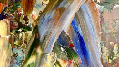 Renkli soyut arka plan duvar kağıdı. Modern motif görsel sanat. Yağlı boya karışımı. Moda el boyama bezi. Duvar dekorasyonu ve duvar resimleri fikri. Doku. Sanat nesnesi