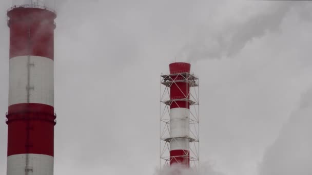 Centrale Électrique Équipement Des Centrales Électriques Fumée Blanche Tuyau — Video