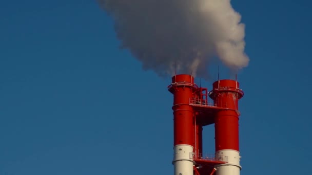 Elektrownia Wyposażenie Elektrowni Elektrycznych Biały Dym Rury — Wideo stockowe