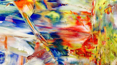 Renkli soyut arka plan duvar kağıdı. Modern motif görsel sanat. Yağlı boya karışımı. Moda el boyama bezi. Duvar dekorasyonu ve duvar resimleri fikri. Üç boyutlu doku. Sanat nesnesi