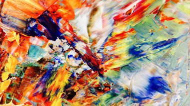 Renkli soyut arka plan duvar kağıdı. Modern motif görsel sanat. Yağlı boya karışımı. Moda el boyama bezi. Duvar dekorasyonu ve duvar resimleri fikri. Üç boyutlu doku. Sanat nesnesi