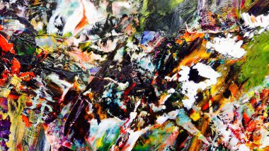 Renkli soyut arka plan duvar kağıdı. Modern motif görsel sanat. Yağlı boya karışımı. Moda el boyama bezi. Duvar dekorasyonu ve duvar resimleri fikri. Üç boyutlu doku. Sanat nesnesi