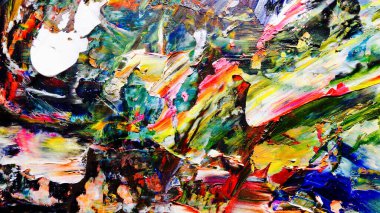 Renkli soyut arka plan duvar kağıdı. Modern motif görsel sanat. Yağlı boya karışımı. Moda el boyama bezi. Duvar dekorasyonu ve duvar resimleri fikri. Üç boyutlu doku. Sanat nesnesi