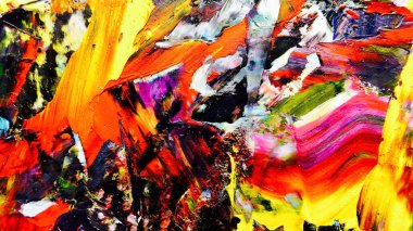 Renkli soyut arka plan duvar kağıdı. Modern motif görsel sanat. Yağlı boya karışımı. Moda el boyama bezi. Duvar dekorasyonu ve duvar resimleri fikri. Üç boyutlu doku. Sanat nesnesi