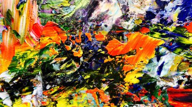 Renkli soyut arka plan duvar kağıdı. Modern motif görsel sanat. Yağlı boya karışımı. Moda el boyama bezi. Duvar dekorasyonu ve duvar resimleri fikri. Üç boyutlu doku. Sanat nesnesi