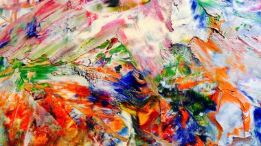 Renkli soyut arka plan duvar kağıdı. Modern motif görsel sanat. Yağlı boya karışımı. Moda el boyama bezi. Duvar dekorasyonu ve duvar resimleri fikri. Üç boyutlu doku. Sanat nesnesi