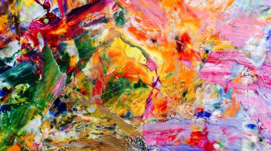 Renkli soyut arka plan duvar kağıdı. Modern motif görsel sanat. Yağlı boya karışımı. Moda el boyama bezi. Duvar dekorasyonu ve duvar resimleri fikri. Üç boyutlu doku. Sanat nesnesi