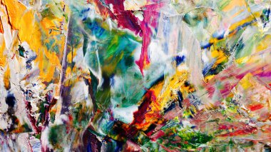 Renkli soyut arka plan duvar kağıdı. Modern motif görsel sanat. Yağlı boya karışımı. Moda el boyama bezi. Duvar dekorasyonu ve duvar resimleri fikri. Üç boyutlu doku. Sanat nesnesi