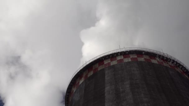 Elektrownia Wyposażenie Elektrowni Elektrycznych Biały Dym Rury — Wideo stockowe