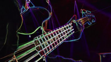 Duvar kağıdı. Renkli neon arkaplan. Neon ışığı gitarı