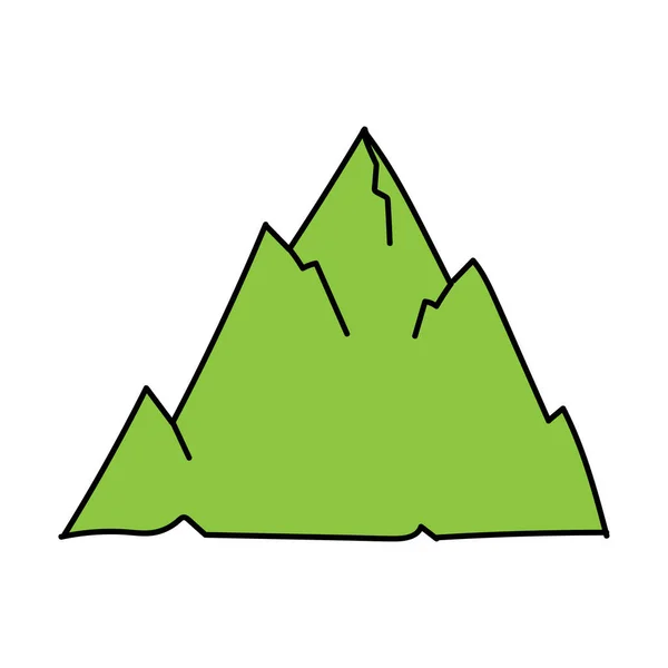 手绘涂鸦山。简单的蓝山，有裂缝和凸起. — 图库矢量图片