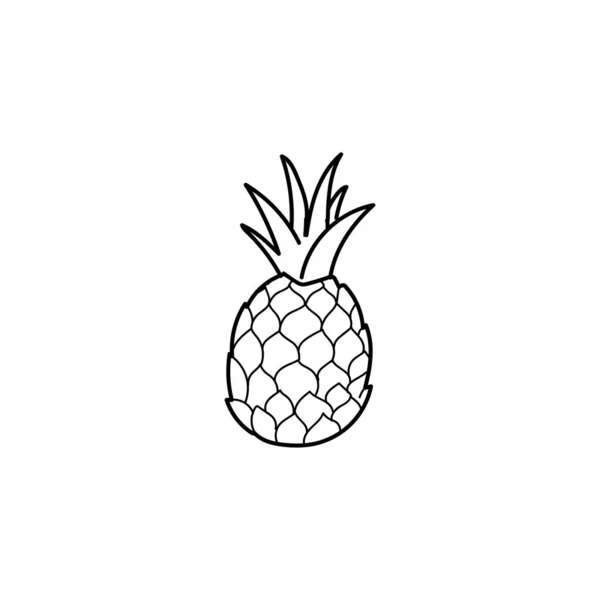 Hand drawn doodle pineapple. — Vetor de Stock