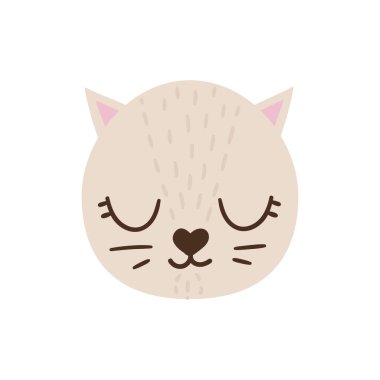 El çizimi kedi. Hayvanlar güzel elementlerle karşı karşıya