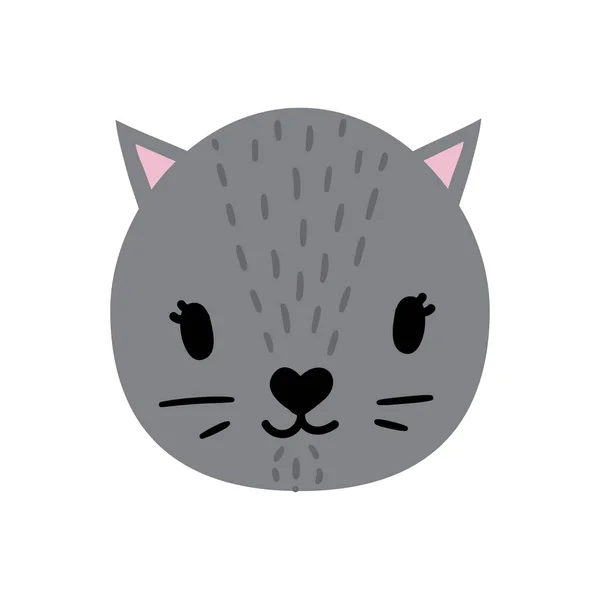 Ручной кот. Животные лица с красивыми элементами — стоковый вектор