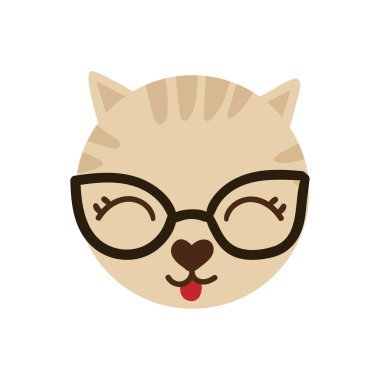 El çizimi kedi. Hayvanlar güzel elementlerle karşı karşıya