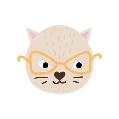 El çizimi kedi. Hayvanlar güzel elementlerle karşı karşıya