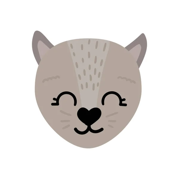 Ручной кот. Животные лица с красивыми элементами — стоковый вектор