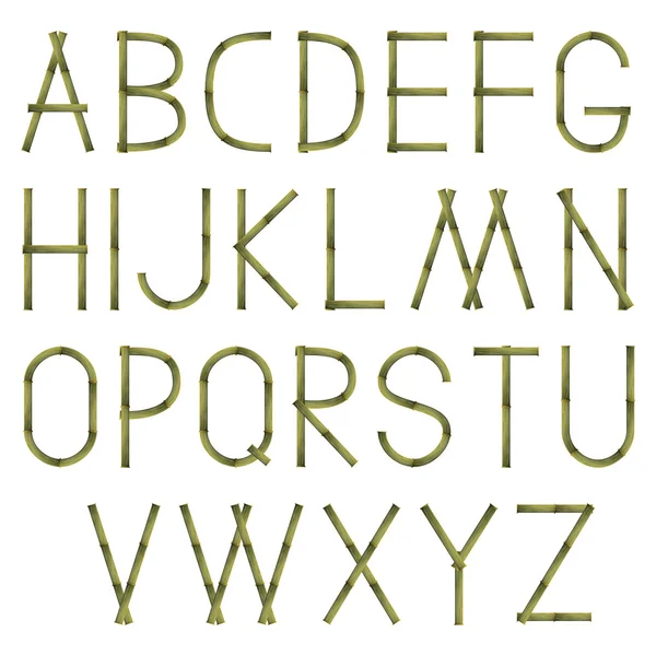 Bamboo alphabet — Stock Vector