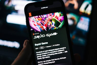 Netflix 'in iPhone' daki Squid Game TV serisi logosu.