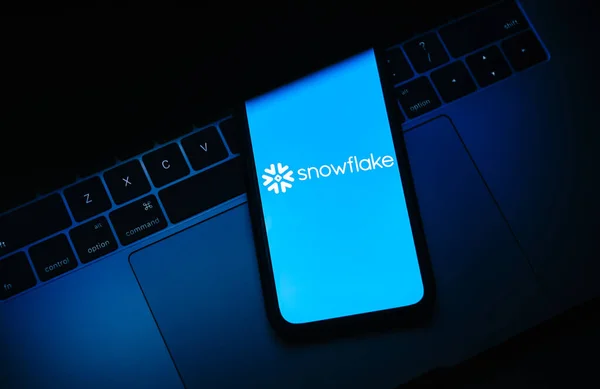 Snowflake Logo Smartphone Screen — стоковое фото
