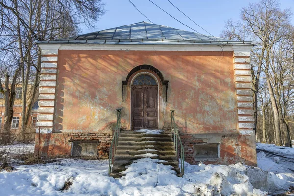 Olgovo Dmitrov Region Ryssland Mars 2021 Ingår Den Övergivna Fasaden — Stockfoto