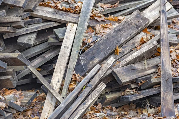 Tas Longues Planches Bois Pour Construction Amélioration Cour — Photo