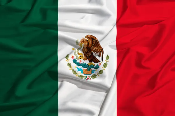 Прапор Мексики на розмахуючи шовкові портєрна — стокове фото