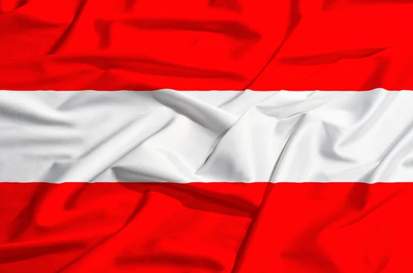 Austria flag on a silk drape waving — Stock Photo, Image