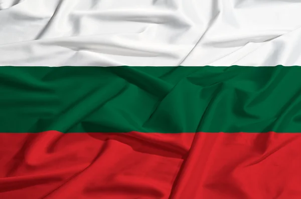 Bulgaria flag on a silk drape waving — Stock Photo, Image