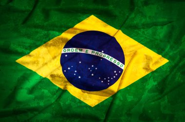 brasil grunge bayrak ipek örtü sallayarak üzerinde