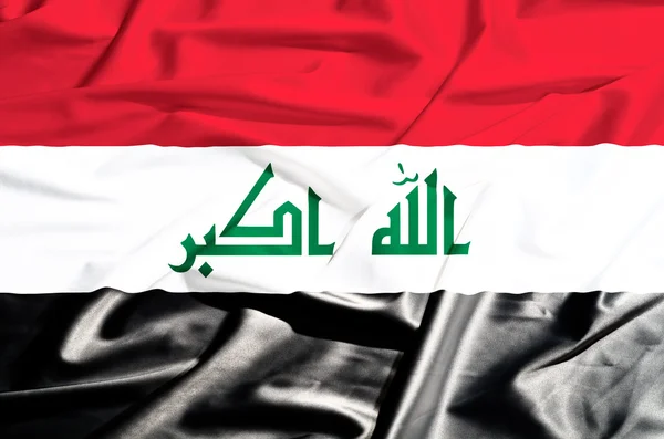 Iraq flag on a silk drape waving — Stock Photo, Image