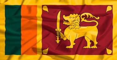 İpek örtü sallayarak üzerinde sri lanka bayrağı