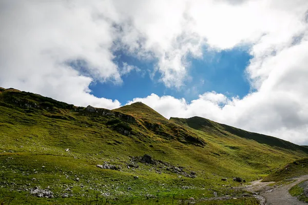 Oberstdorf Pohled Horu Nebelhorn Směr Zeigersattel Bavorsko Německo 2021 — Stock fotografie