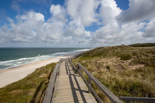 Sylt Vista Desde Las Estrellas Madera Hasta Playa Sylt Alemania —  Fotos de Stock