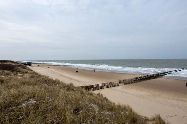 Domburg Вид Grass Dunes Towarts Beach Zeeland Netherlands 2018 Стокова Картинка