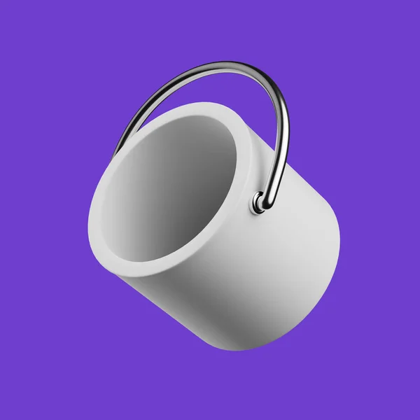 Simples vazio ferramenta balde de pintura 3d renderizar ilustração — Fotografia de Stock