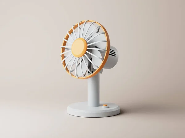 Simple fan or ventilator on floor 3d render illustration. — Stock Photo, Image