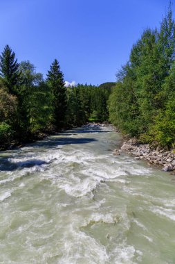 Oetz Avusturya Avrupa 'daki Oetztaler Nehri