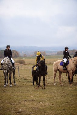 St. Hubertus sonbaharda at sürüyor - Çek Cumhuriyeti tilki avı