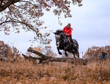St. Hubertus sonbaharda at sürüyor - Çek Cumhuriyeti tilki avı