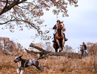 St. Hubertus sonbaharda at sürüyor - Çek Cumhuriyeti tilki avı