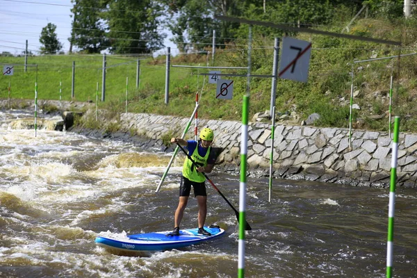 Çek Cumhuriyeti Mayıs 2022 Şelale Vahşi Nehir Vltava Yarışında — Stok fotoğraf