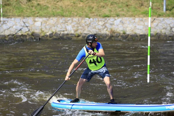 Czech Republic May 13Th 2022 Paddleboard Race Cascade Wild River — Stock Photo, Image