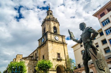 İspanya 'nın Bask Bölgesi, Portekiz' deki Gotik Santa Maria Bazilikası manzarası