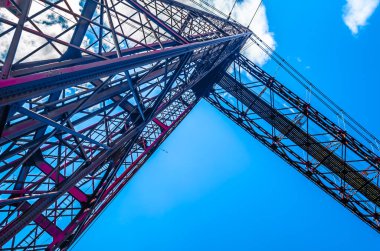 Vizcaya Köprüsü 'nün ayrıntıları, Portekiz ve İspanya' nın Getxo kentlerini 1893 yılında inşa eden bir ışınlama köprüsü, UNESCO tarafından Dünya Mirası Alanı ilan edildi.