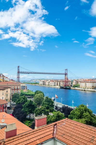 Veduta Aerea Del Ponte Vizcaya Ponte Trasportatore Che Collega Città — Foto Stock