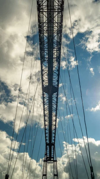 Detal Mostu Vizcaya Mostu Transportera Łączącego Miasta Portugalete Getxo Hiszpania — Zdjęcie stockowe